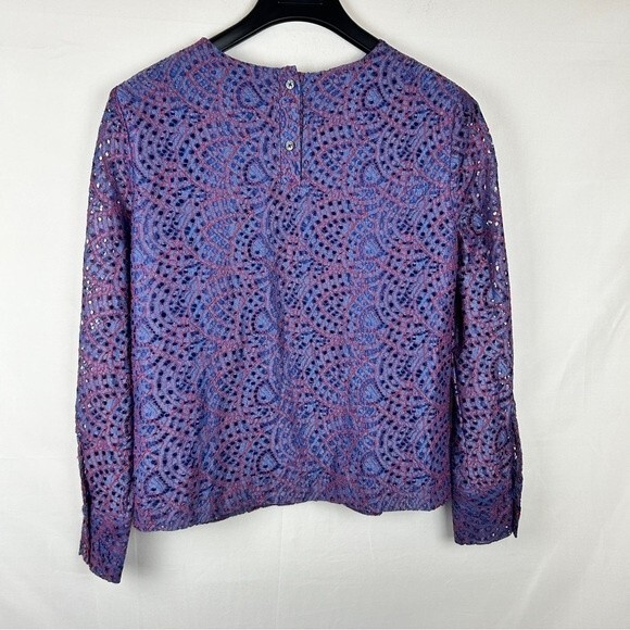 Banana Republic lace crochet overlay blouse top M - Picture 7 of 8